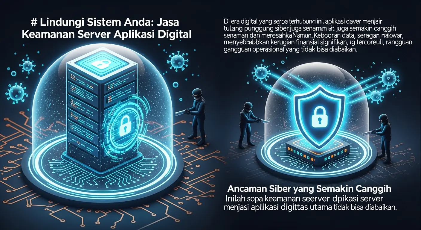 Lindungi Sistem Anda: Jasa Keamanan Server Aplikasi Digital Artikel ini membahas tentang jasa keamanan server aplikasi digital untuk perlindungan dari ancaman siber, menampilkan how Widya Security berfokus pada keamanan aplikasi dan server.