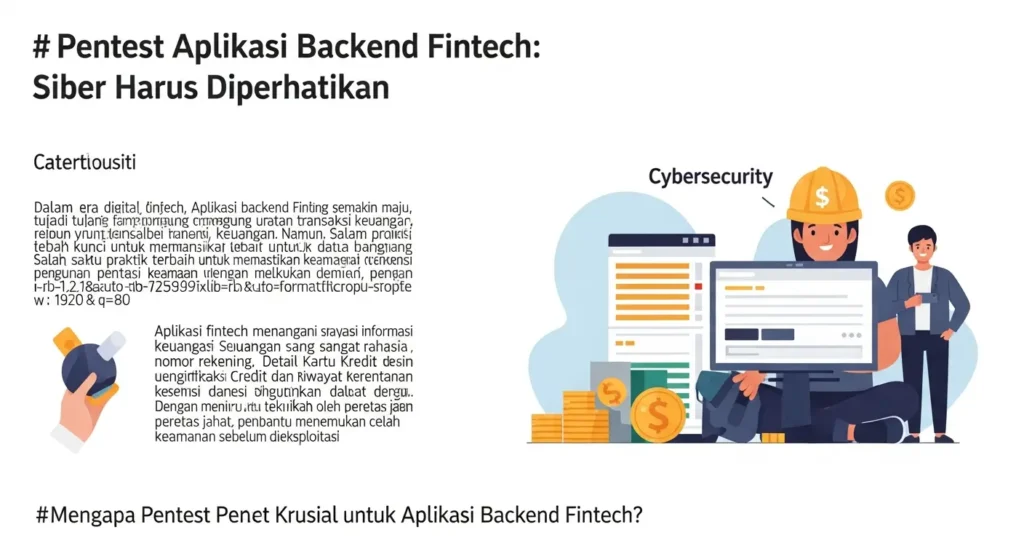 Pentest Aplikasi Backend Fintech: Keamanan Siber yang Harus Diperhatikan Artikel tentang pentingnya pentest pada aplikasi backend fintech dalam menjaga keamanan siber.