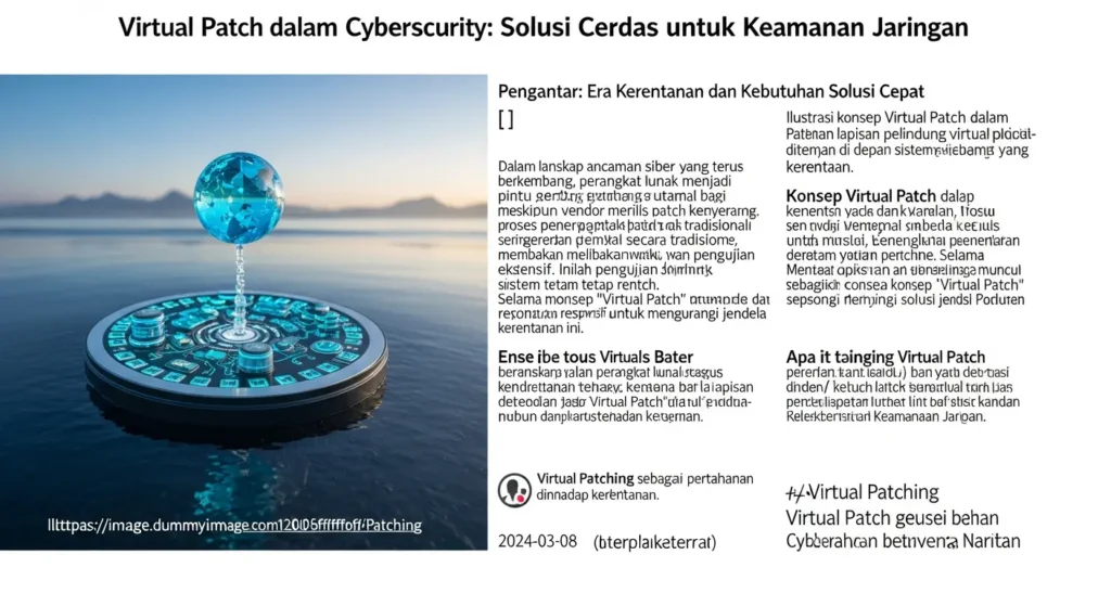Virtual Patch dalam Cybersecurity: Solusi Cerdas untuk Keamanan Jaringan Artikel tentang Virtual Patch di bidang cybersecurity, menjelaskan konsep, keuntungan, dan aplikasinya dalam penetration testing.