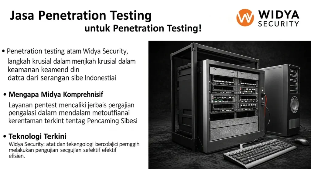 Jasa Penetration Testing Terbaik dari Widya Security Artikel ini membahas jasa penetration testing dari Widya Security, perusahaan cybersecurity di Indonesia, dan manfaatnya.