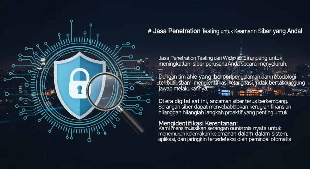 Jasa Penetration Testing untuk Keamanan Siber yang Andal Jasa penetration testing dari Widya Security untuk meningkatkan keamanan siber perusahaan Anda.