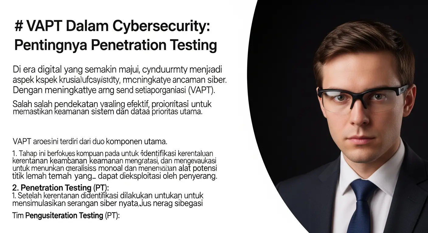 VAPT dalam Cybersecurity: Pentingnya Penetration Testing Artikel ini membahas pentingnya VAPT dalam cybersecurity dan bagaimana Widya Security berfokus pada penetration testing.