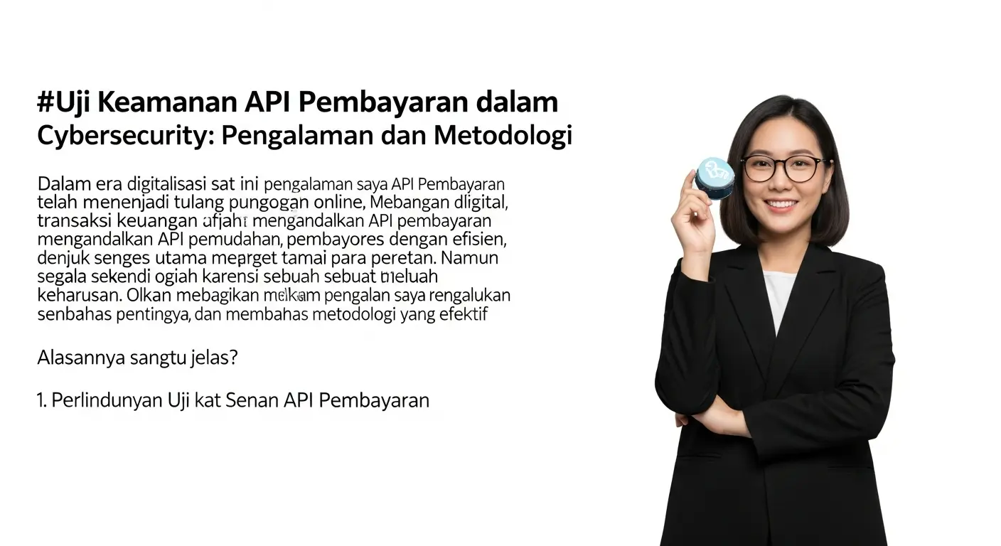 Uji Keamanan API Pembayaran dalam Cybersecurity Artikel ini membahas pengalaman saya melakukan uji keamanan API pembayaran dalam cybersecurity, pentingnya dan metodologinya.