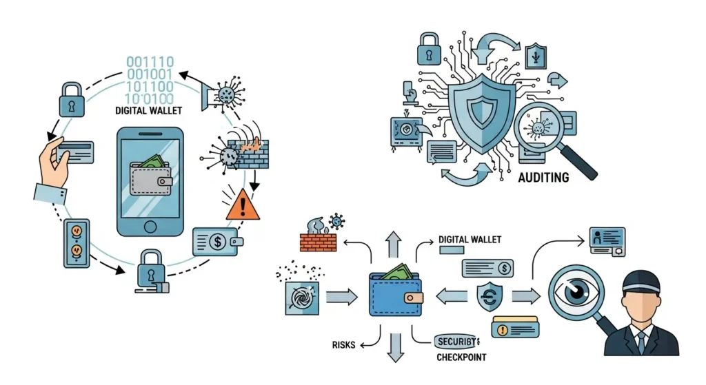 Audit Aplikasi Digital Wallet dalam Bidang Cybersecurity Artikel ini membahas pentingnya audit aplikasi digital wallet untuk meningkatkan keamanan siber, serta langkah-langkah dan risiko yang harus dipertimbangkan.