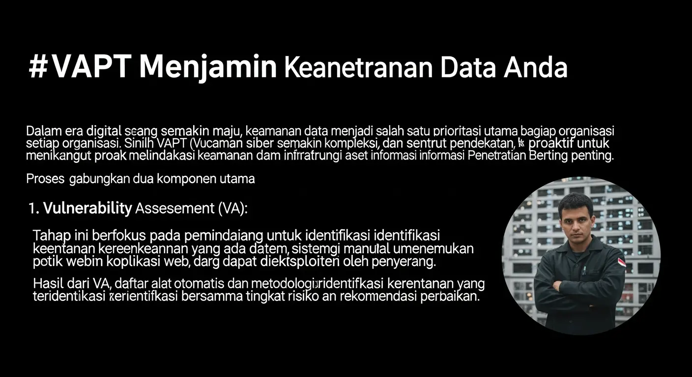 VAPT Penetration Test: Menjamin Keamanan Data Anda Artikel ini membahas tentang VAPT penetration test dalam cybersecurity yang berfokus pada pentingnya dan implementasinya dalam menjaga keamanan data organisasi.