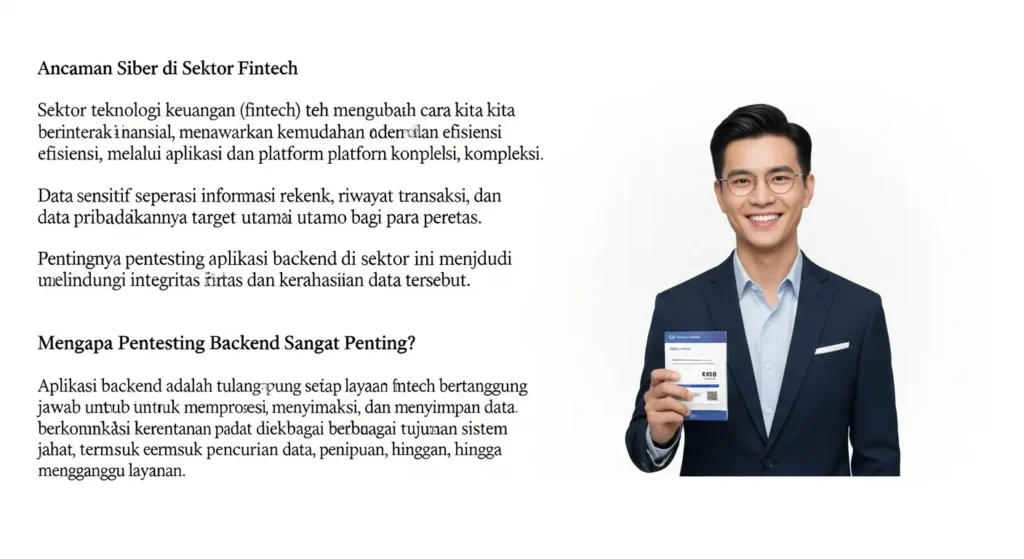 Pentesting Aplikasi Backend Fintech dalam Bidang Cybersecurity Artikel mengenai pentingnya pentesting aplikasi backend di sektor fintech dan langkah-langkah dalam melakukannya.