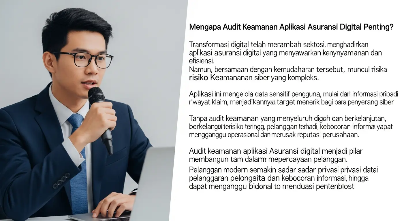 Audit Keamanan Aplikasi Asuransi Digital dalam Cybersecurity Artikel ini membahas tentang pentingnya audit keamanan aplikasi asuransi digital dalam konteks cybersecurity, termasuk proses dan dampaknya terhadap kepercayaan pelanggan.