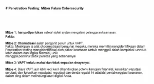 VAPT Penetration Testing: Mitos dan Fakta dalam Cybersecurity Membongkar mitos seputar VAPT penetration testing dalam cybersecurity.