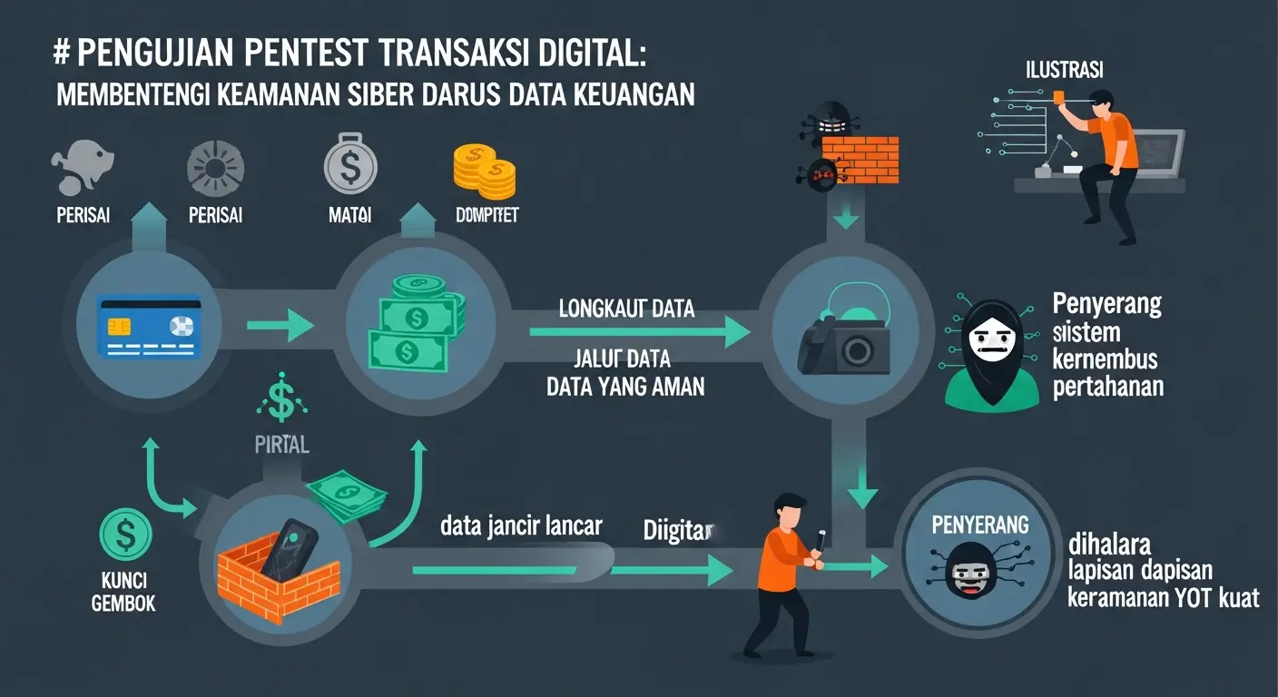 Pengujian Pentest Transaksi Digital dalam Cybersecurity Artikel mengenai pengujian pentest dalam transaksi digital dan pentingnya dalam cybersecurity.