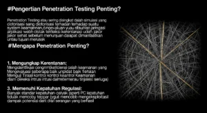 Pengertian Penetration Testing dalam Bidang Cybersecurity Artikel ini membahas pengertian penetration testing dalam cybersecurity dan langkah-langkah yang diambil dalam studi kasus, lengkap dengan hasil yang diperoleh.