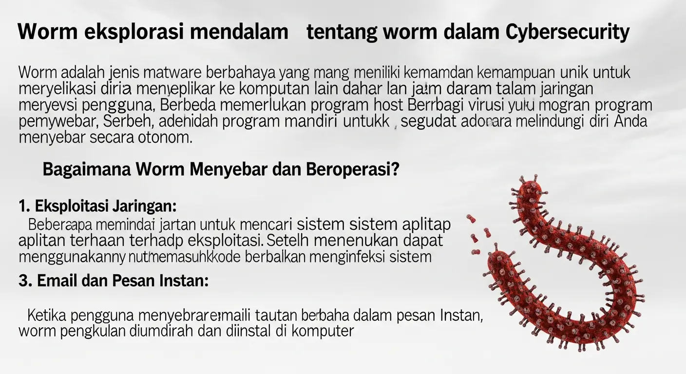 Jelajahi Worm dalam Cybersecurity dan Cara Melindungi Diri Pelajari tentang worm di dunia cybersecurity dan cara melindungi diri Anda dari serangan malware ini.