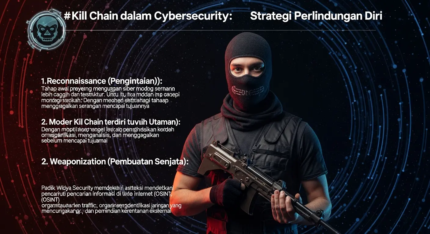 Kill Chain dalam Cybersecurity: Strategi Perlindungan Diri Pelajari tentang konsep Kill Chain dalam cybersecurity dan bagaimana Widya Security membantu melindungi organisasi dari serangan siber.