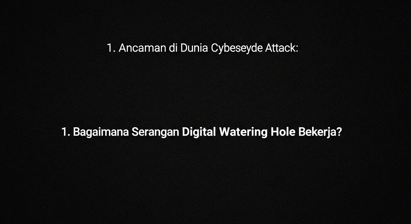 Watering Hole Attack: Ancaman di Dunia Cybersecurity Artikel ini membahas tentang Digital Watering Hole Attack dalam cybersecurity, serta cara mendeteksi dan mencegahnya.