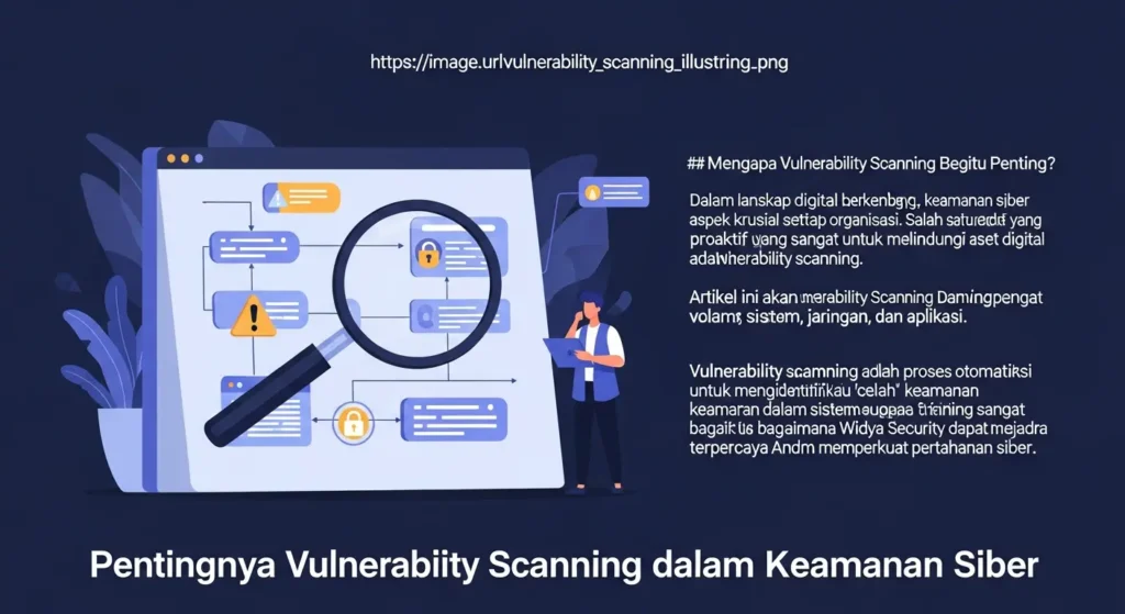 Vulnerability Scanning: Pentingnya dalam Keamanan Siber Artikel ini membahas pentingnya vulnerability scanning dalam cybersecurity dan bagaimana Widya Security dapat membantu dalam hal ini.