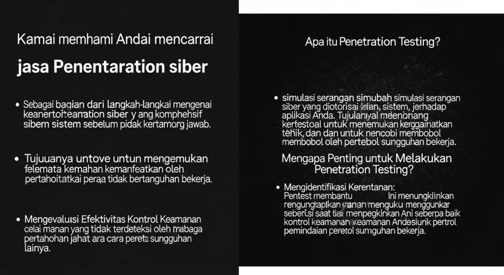 Jasa Penetration Testing Terdekat untuk Keamanan Siber Panduan lengkap mengenai penetration testing services near me untuk keamanan sistem Anda.