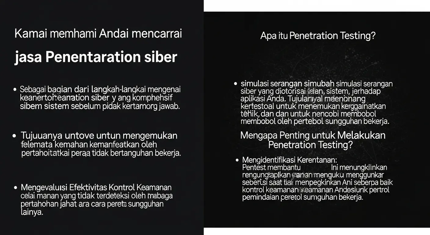 Jasa Penetration Testing Terdekat untuk Keamanan Siber Panduan lengkap mengenai penetration testing services near me untuk keamanan sistem Anda.