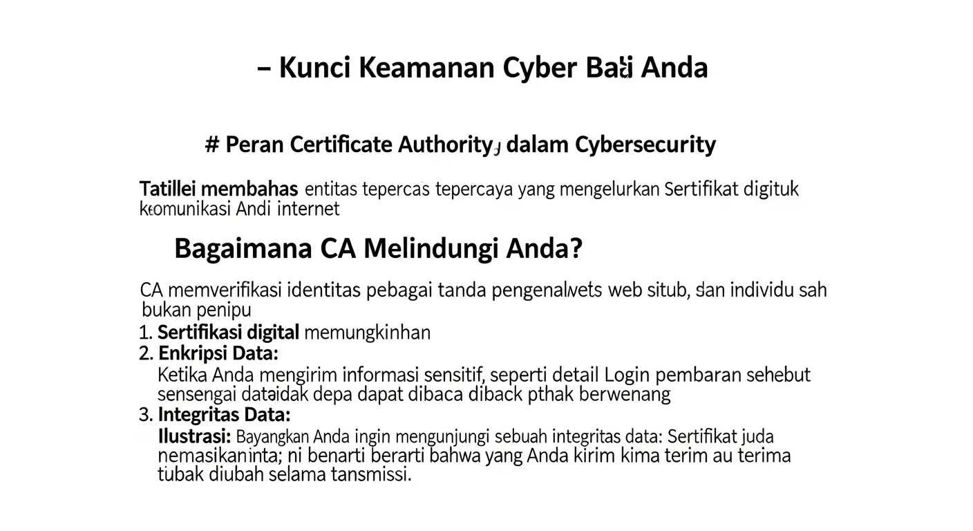 Certificate Authority: Kunci Keamanan Cyber bagi Anda Artikel ini membahas peran Certificate Authority dalam cybersecurity dan bagaimana mereka melindungi informasi Anda di internet.