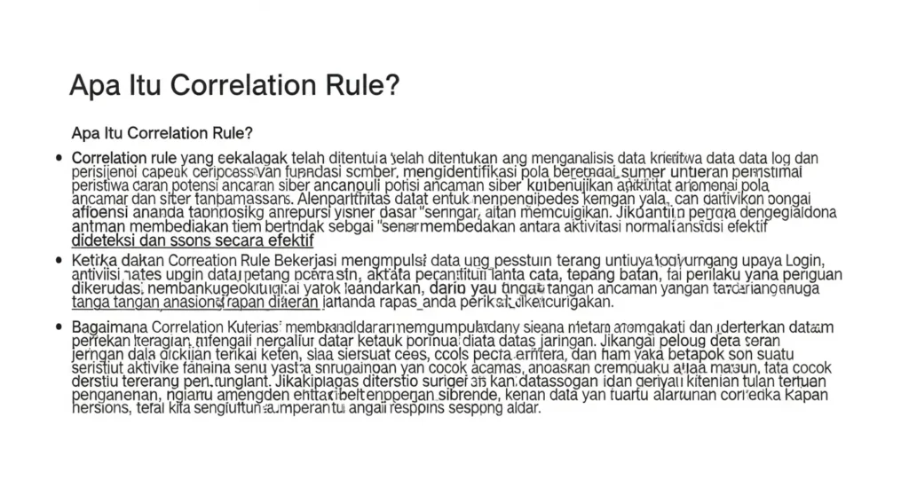 Understanding Correlation Rule dalam Cybersecurity Dalam artikel ini, kami membahas pentingnya correlation rule dalam bidang cybersecurity dan bagaimana mereka berfungsi dalam mendeteksi ancaman.