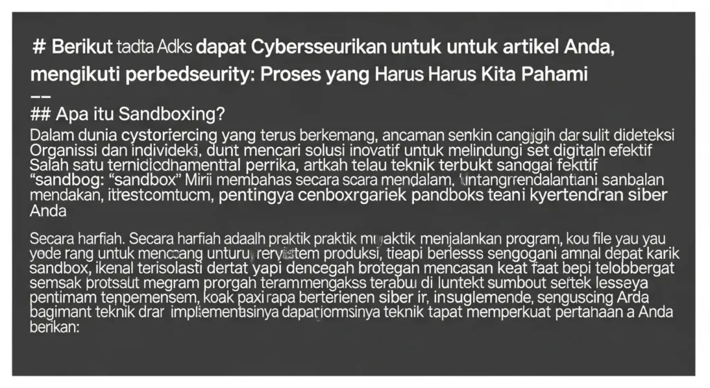 Sandboxing dalam Cybersecurity: Proses Penting yang Harus Kita Pahami Dalam artikel ini, kita membahas tentang sandboxing dalam konteks cybersecurity, pentingnya teknik ini dan cara implementasinya.