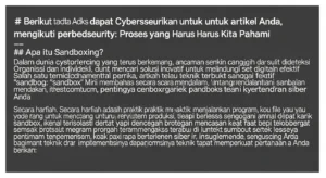 Sandboxing dalam Cybersecurity: Proses Penting yang Harus Kita Pahami Dalam artikel ini, kita membahas tentang sandboxing dalam konteks cybersecurity, pentingnya teknik ini dan cara implementasinya.