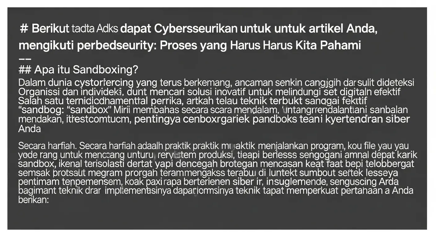 Sandboxing dalam Cybersecurity: Proses Penting yang Harus Kita Pahami Dalam artikel ini, kita membahas tentang sandboxing dalam konteks cybersecurity, pentingnya teknik ini dan cara implementasinya.