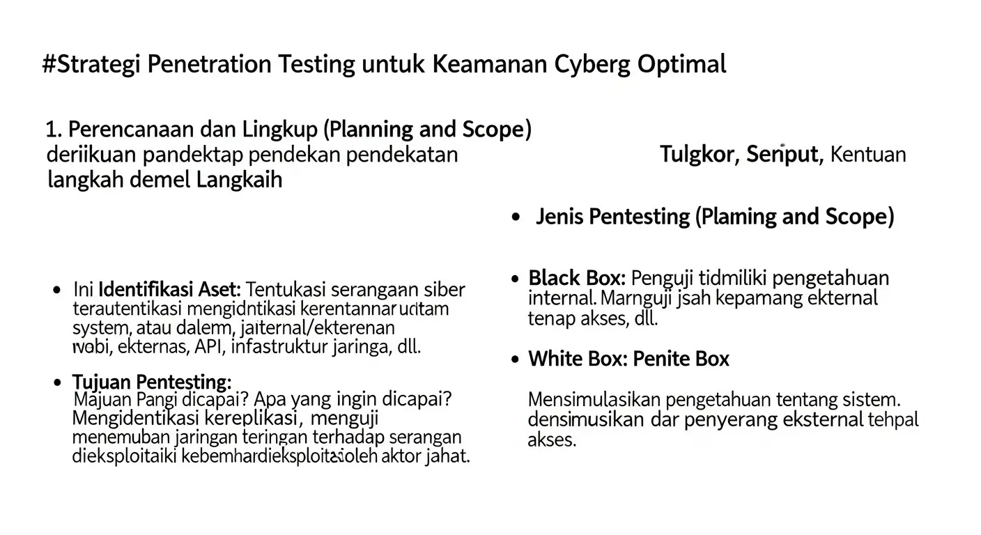 Strategi Penetration Testing untuk Keamanan Cyber yang Optimal Panduan lengkap tentang penetration testing dalam cybersecurity dengan pendekatan step-by-step dan hasil nyata.