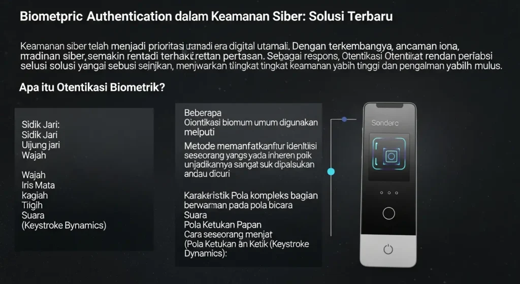 Biometric Authentication dalam Keamanan Siber: Solusi Terbaru Artikel tentang biometric authentication dalam bidang cybersecurity yang menyajikan informasi terkini serta keuntungan dan tantangan yang dihadapi.
