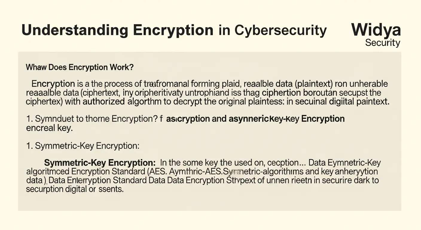 Memahami Enkripsi dalam Bidang Cybersecurity Artikel tutorial tentang enkripsi dan penerapannya dalam bidang cybersecurity, ditulis oleh Widya Security.