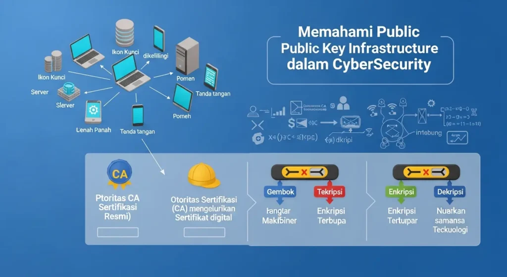 Memahami Public Key Infrastructure dalam Cybersecurity Artikel ini membahas tentang Public Key Infrastructure dan implementasinya dalam cybersecurity dengan studi kasus yang nyata dari Widya Security.