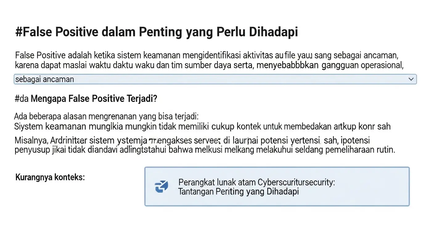 False Positive dalam Cybersecurity: Tantangan Penting yang Perlu Dihadapi Temukan wawasan tentang false positive dalam cybersecurity, bagaimana mengatasinya, dan memastikan keamanan yang lebih efektif.