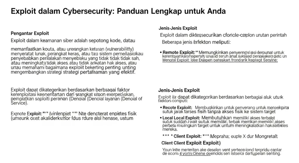Exploit dalam Cybersecurity: Panduan Lengkap untuk Anda Pelajari tentang exploit dalam bidang cybersecurity dan cara melindungi diri Anda dari ancaman. Panduan lengkap dari Widya Security.
