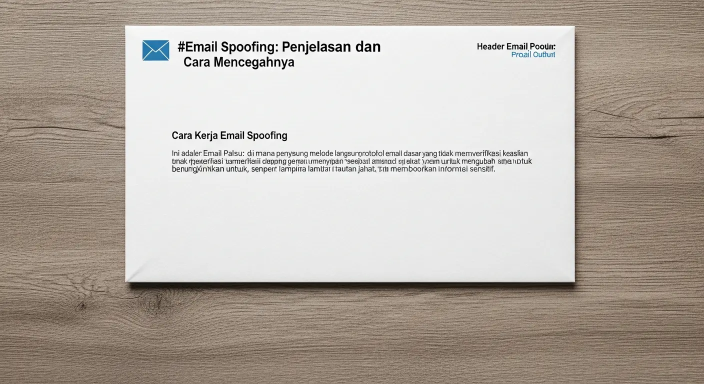 Email Spoofing: Penjelasan dan Cara Mencegahnya Pelajari tentang email spoofing, bagaimana cara kerjanya, dan langkah-langkah pencegahannya agar Anda aman dari ancaman siber ini.