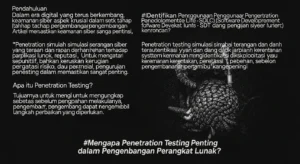 Pentingnya Penggunaan Penetration Testing Software Development Tools Artikel ini membahas alat pengujian penetrasi yang penting dalam pengembangan perangkat lunak untuk keamanan siber.