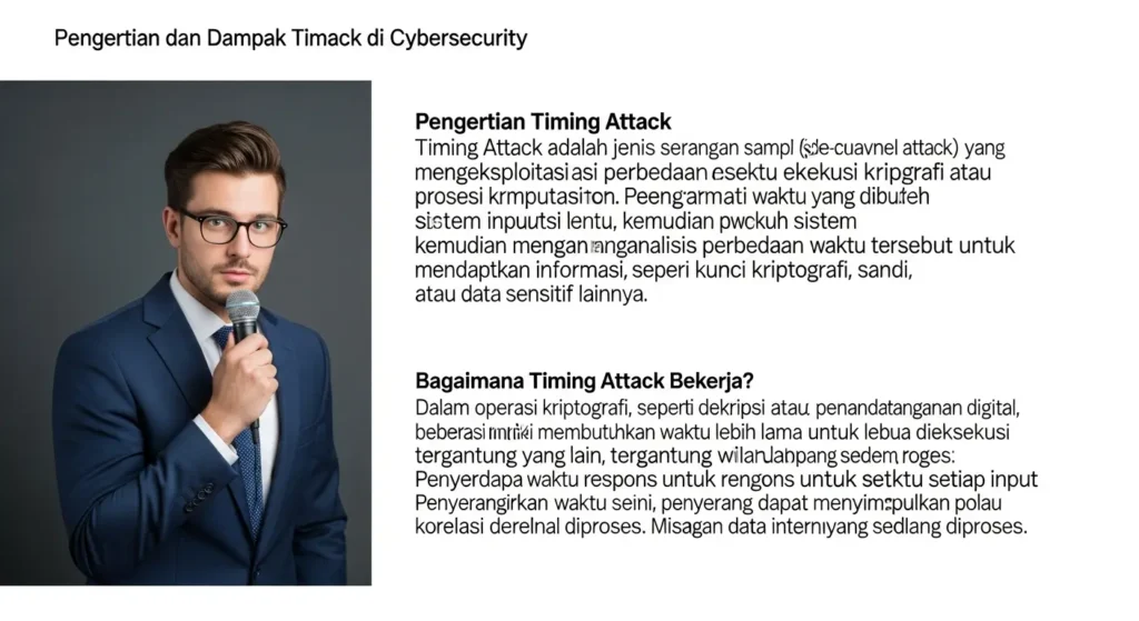 Pengertian dan Dampak Timing Attack di Cybersecurity Timing Attack adalah ancaman serius di dunia cybersecurity. Artikel ini mengeksplorasi implikasi dan bagaimana mencegahnya.