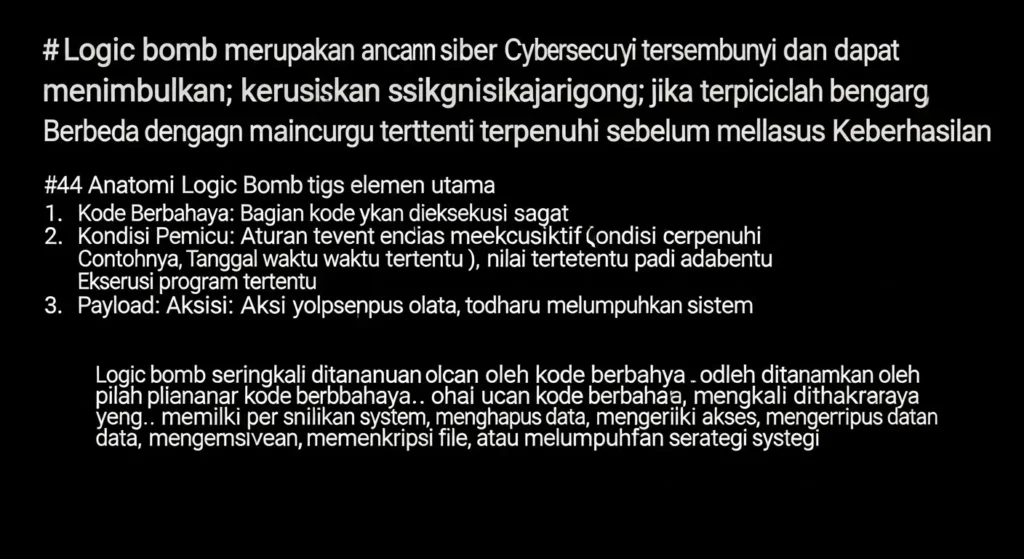 Mengatasi Logic Bomb di Cybersecurity: Studi Kasus Keberhasilan Artikel ini membahas tentang cara Widya Security mengatasi ancaman Logic Bomb dalam cybersecurity melalui studi kasus nyata.