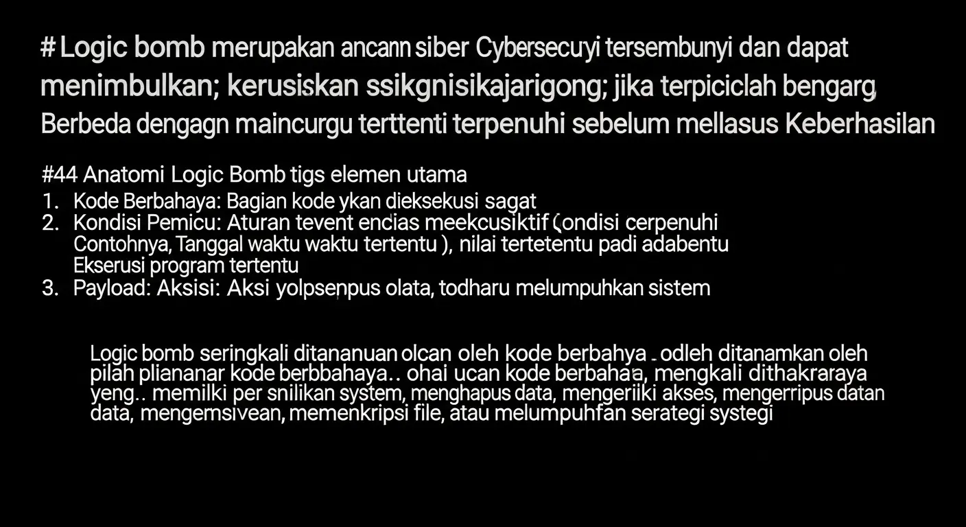 Mengatasi Logic Bomb di Cybersecurity: Studi Kasus Keberhasilan Artikel ini membahas tentang cara Widya Security mengatasi ancaman Logic Bomb dalam cybersecurity melalui studi kasus nyata.