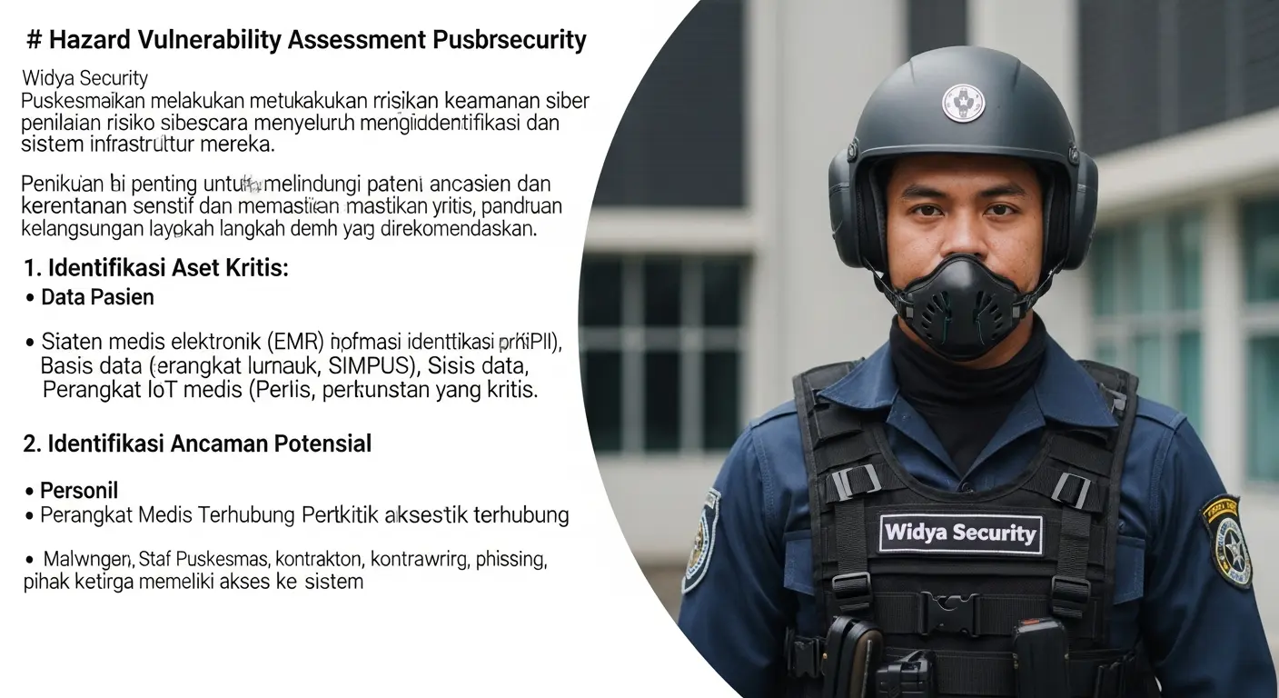 Hazard Vulnerability Assessment Puskesmas dalam Cybersecurity Panduan mengenai hazard vulnerability assessment Puskesmas dalam bidang cybersecurity oleh Widya Security.