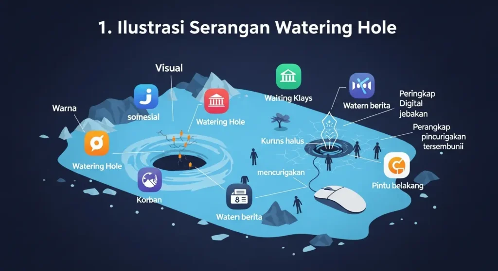 Mengenal Watering Hole Attack dalam Cybersecurity Pelajari tentang Watering Hole Attack dan cara melindungi diri dalam cybersecurity.