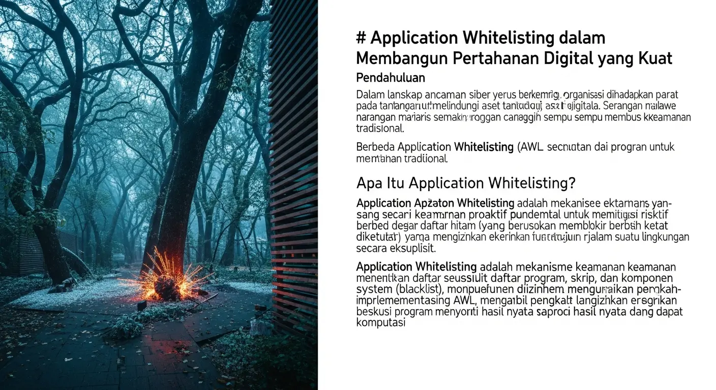 Application Whitelisting dalam Keamanan Siber Artikel ini membahas Application Whitelisting dalam lingkup cybersecurity dan menunjukkan langkah-langkah implementasi dengan hasil nyata.