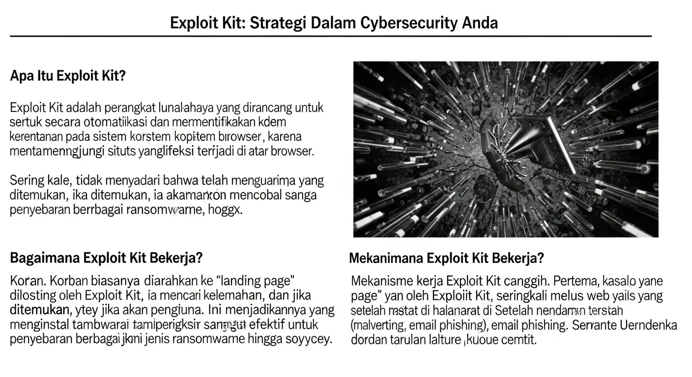 Exploit Kit: Strategi dalam Cybersecurity Anda Artikel ini membahas apa itu Exploit Kit, cara kerjanya, dan langkah pencegahan yang dapat diambil untuk melindungi sistem Anda di bidang cybersecurity.