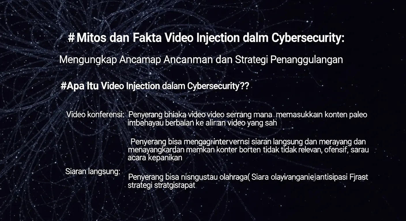 Mitos dan Fakta Video Injection dalam Cybersecurity Artikel ini membahas tentang video injection dalam cybersecurity, mengungkap fakta dan mitosnya, serta bagaimana mengantisipasi serangan ini dengan strategi yang tepat.