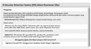 Sistem Deteksi Intrusi dalam Keamanan Siber Pelajari pentingnya Intrusion Detection System (IDS) dalam keamanan siber, termasuk jenis, manfaat, dan implementasi.