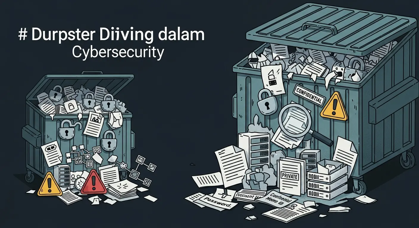 Dumpster Diving dalam Cybersecurity: Pahami Risiko dan Pencegahan Artikel ini menjelaskan tentang dumpster diving dalam cybersecurity dan cara pencegahannya untuk melindungi informasi sensitif Anda.