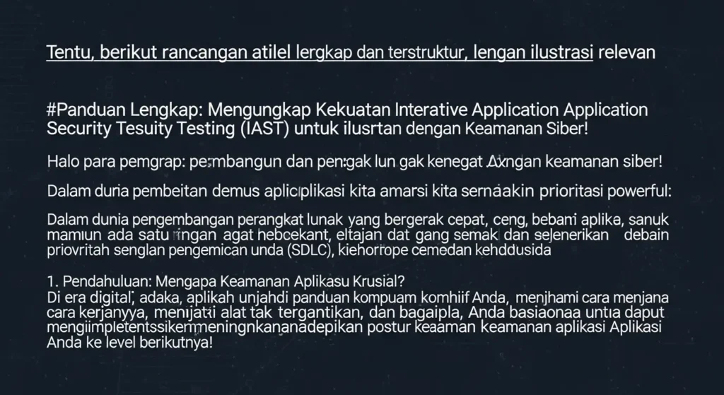 Panduan Lengkap Interactive Application Security Testing untuk Keamanan Siber Article about Interactive Application Security Testing in cybersecurity with a tutorial style, encouraging tone, and structured format.