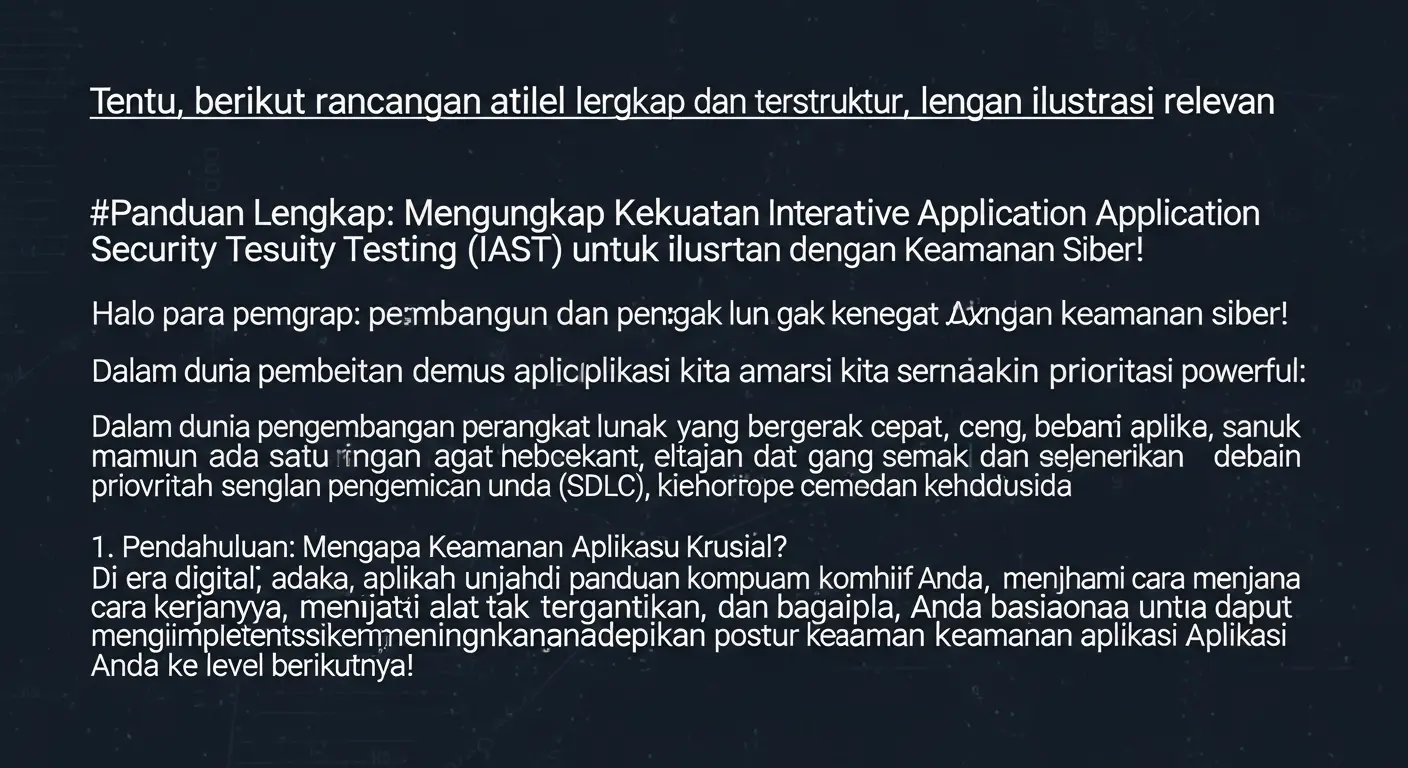 Panduan Lengkap Interactive Application Security Testing untuk Keamanan Siber Article about Interactive Application Security Testing in cybersecurity with a tutorial style, encouraging tone, and structured format.