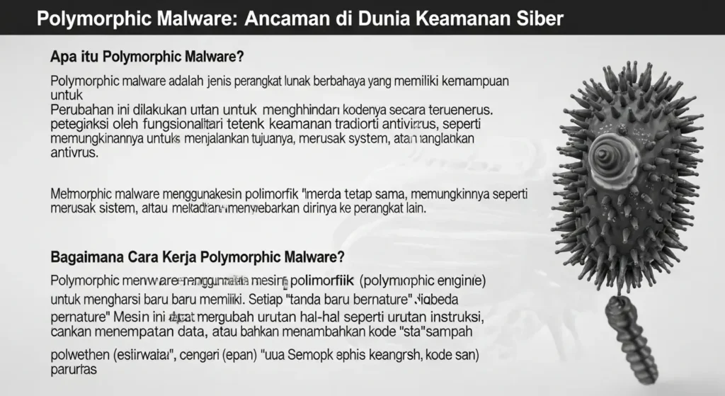 Polymorphic Malware: Ancaman di Dunia Keamanan Siber Artikel ini menjelaskan apa itu polymorphic malware, bagaimana cara kerjanya, jenis-jenisnya, dan langkah-langkah perlindungan terhadap ancaman tersebut.