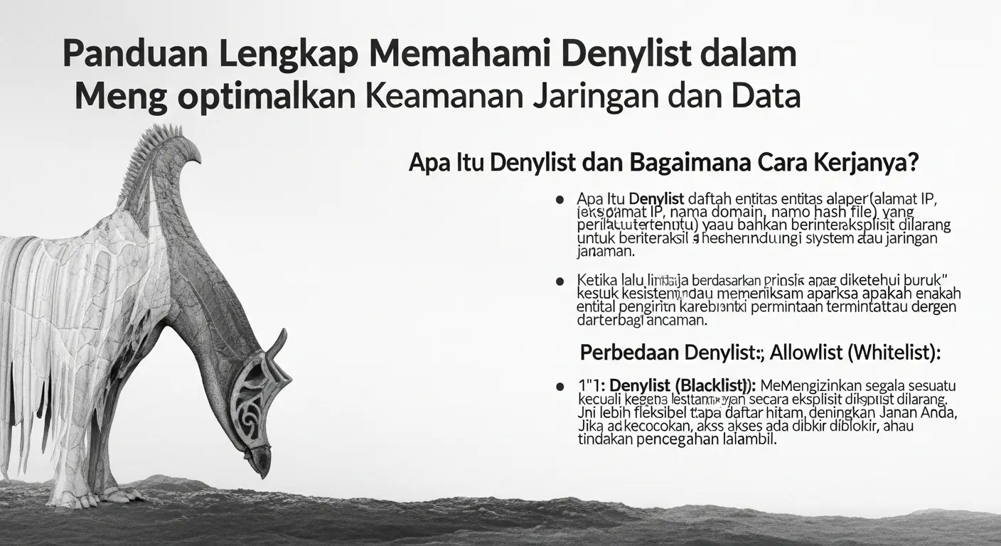 Panduan Mudah memahami Denylist dalam Cybersecurity Baca panduan lengkap tentang denylist dalam cybersecurity. Pelajari cara mengimplementasikan denylist untuk keamanan jaringan dan data.