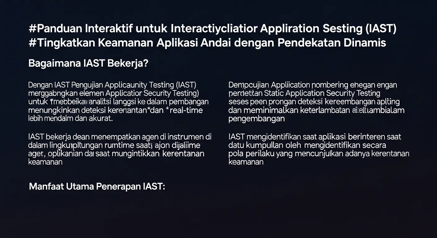 Panduan Interaktif untuk Interactive Application Security Testing Pelajari cara menerapkan Interactive Application Security Testing untuk meningkatkan keamanan aplikasi Anda.