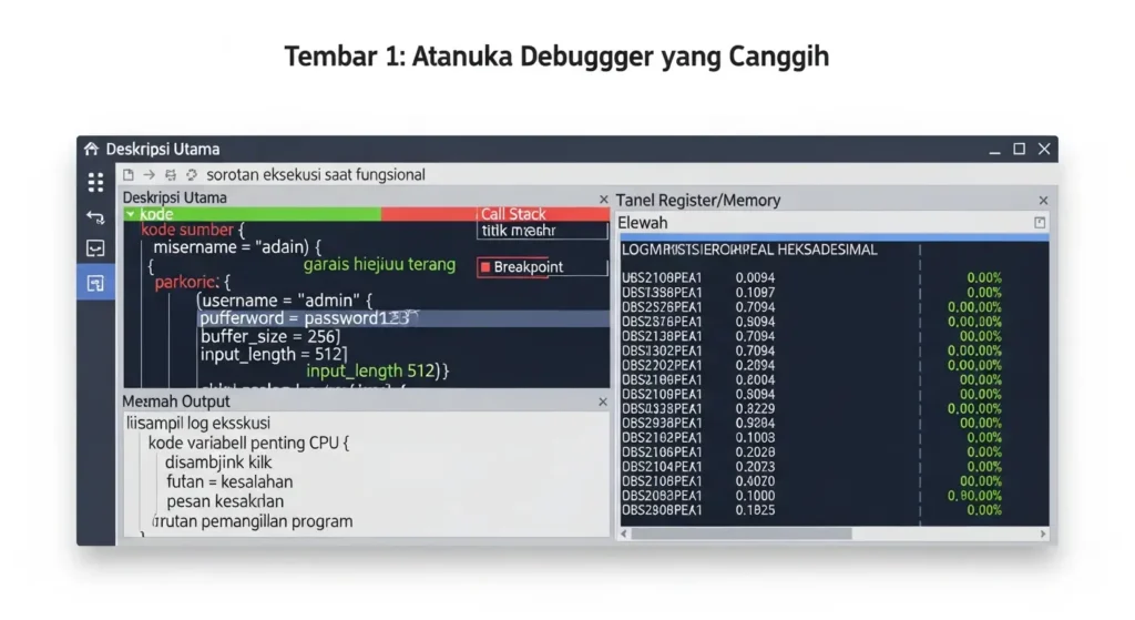 Debugging Tool dalam Cybersecurity Artikel informatif tentang Debugging Tool dalam bidang cybersecurity dan pentingnya dalam proses penetration testing.