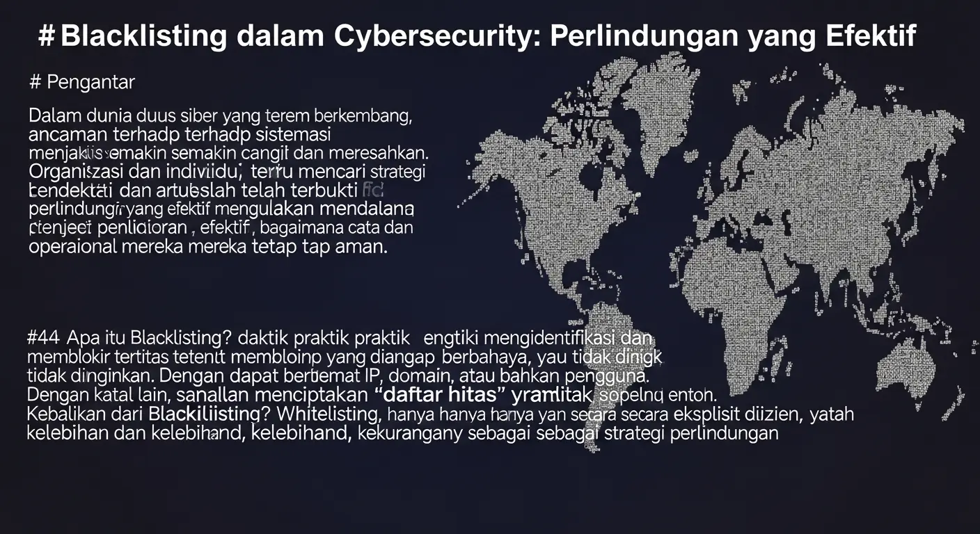 Blacklisting dalam Cybersecurity: Perlindungan yang Efektif Artikel tentang blacklisting dalam cybersecurity, strategi perlindungan untuk sistem informasi Anda.